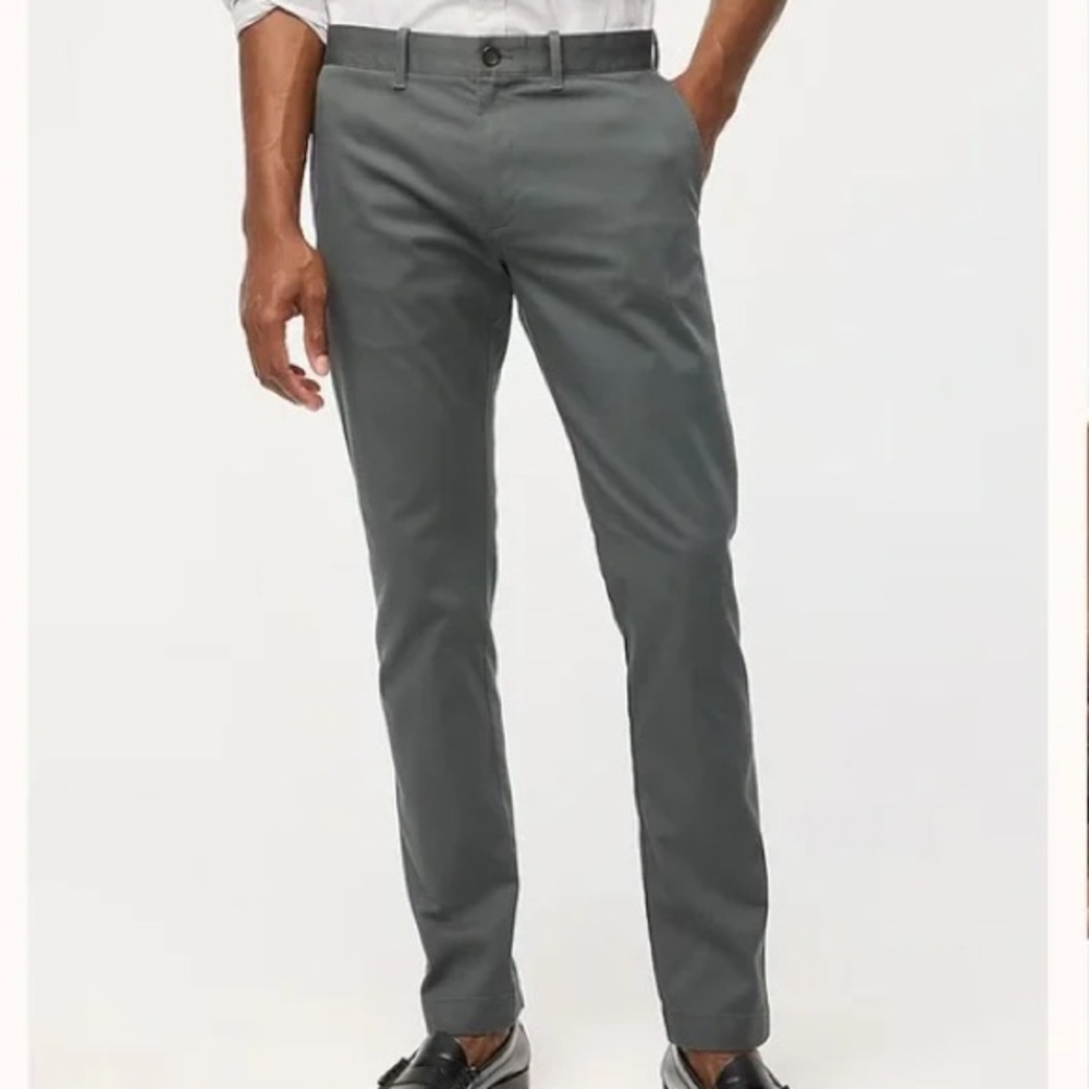 J.Crew Men's Slim-Fit Flex Chino Pant W34 L30 Tarnished Metal (Grey)